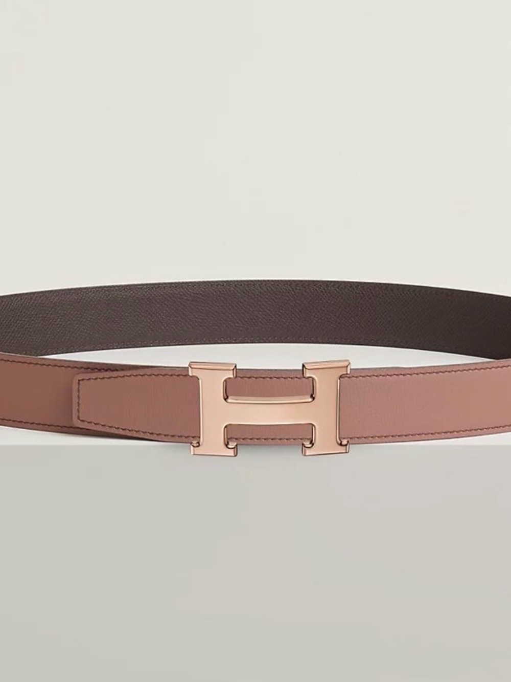 Hermes reversible belt kit w/ mini rose gold Constance belt buckle